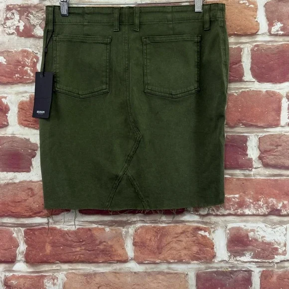 Hudson Luna Military Lulu Cargo Skirt Women's 29 Green Raw Edge Utility Casual - Picture 4 of 11